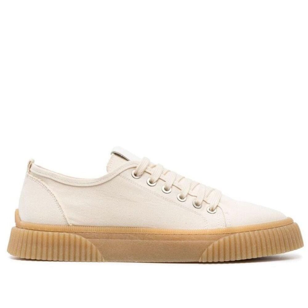 AMI PARIS Low Top Canvas Sneakers Men Beige